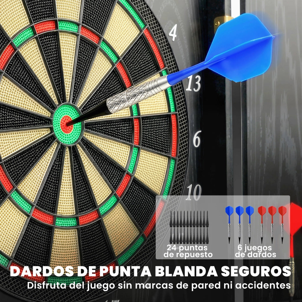 Bersaglio elettronico con freccette ¨C Zephmum ¨C 6 dardi punta morbida, 2 LED, 202 variazioni