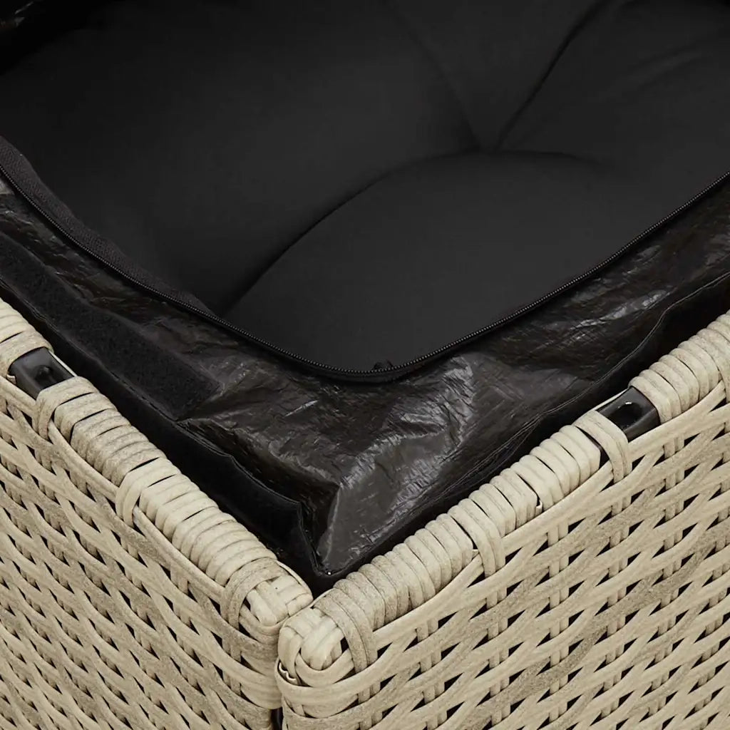 Divano da Giardino con Cuscini 2 Posti Grigio Chiaro Polyrattan