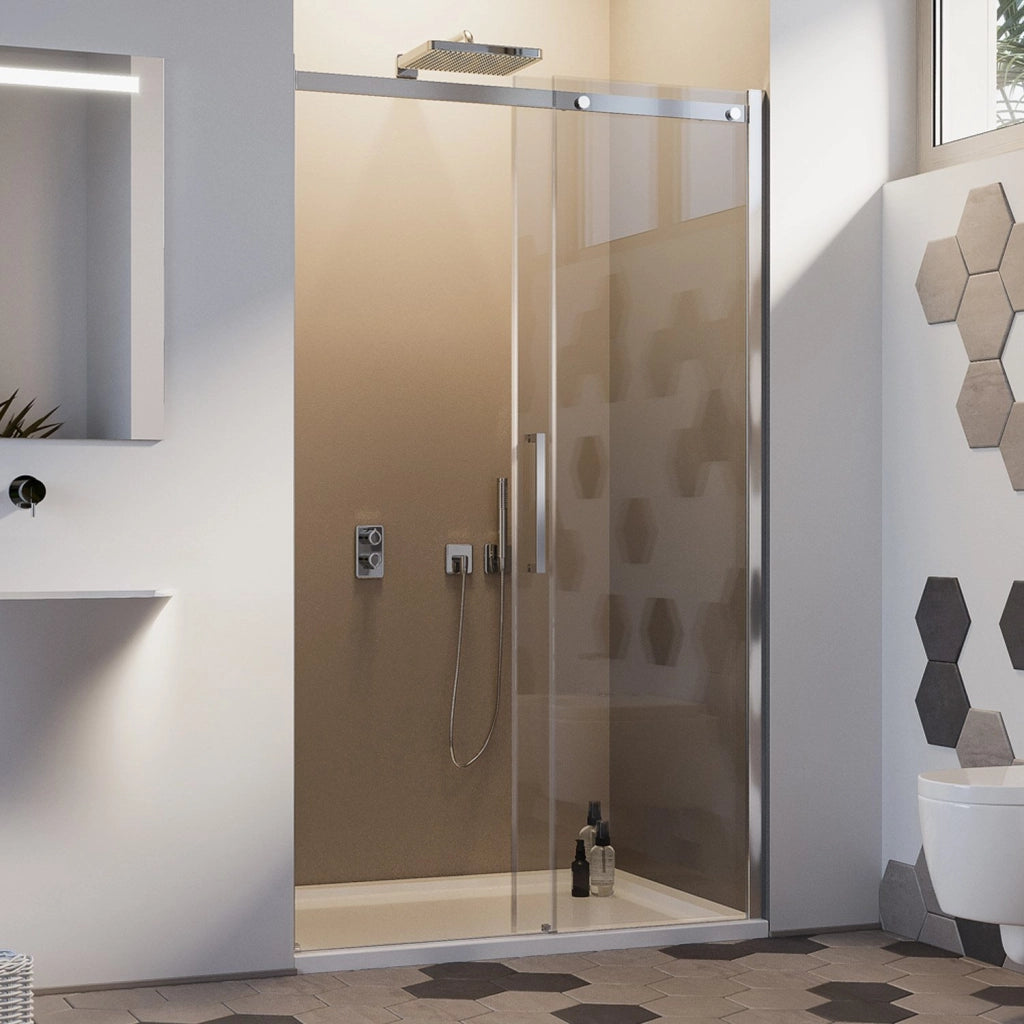 Porta Doccia 130CM H200 Vetro Trasparente 8mm Versione Destra con Easy-Clean mod. Prime