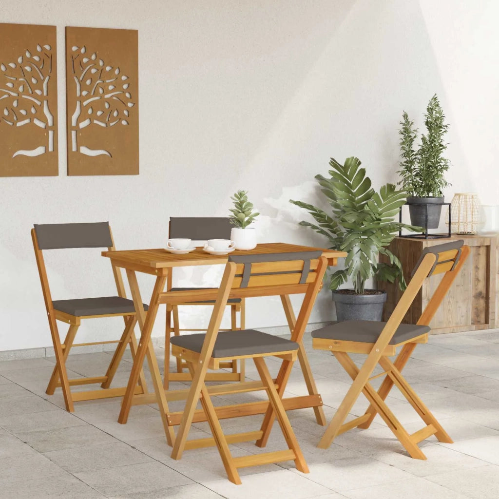 Sedie Bistro da Giardino 4 pcs Grigio Scuro 40 x 53 x 80 cm 42028098