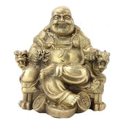Buddha in Bronzo 7,5 cm - Maitreya Sorriso - Decorazione Feng Shui - Fortuna e Felicità - Manufatto Artigianale e Sicuro