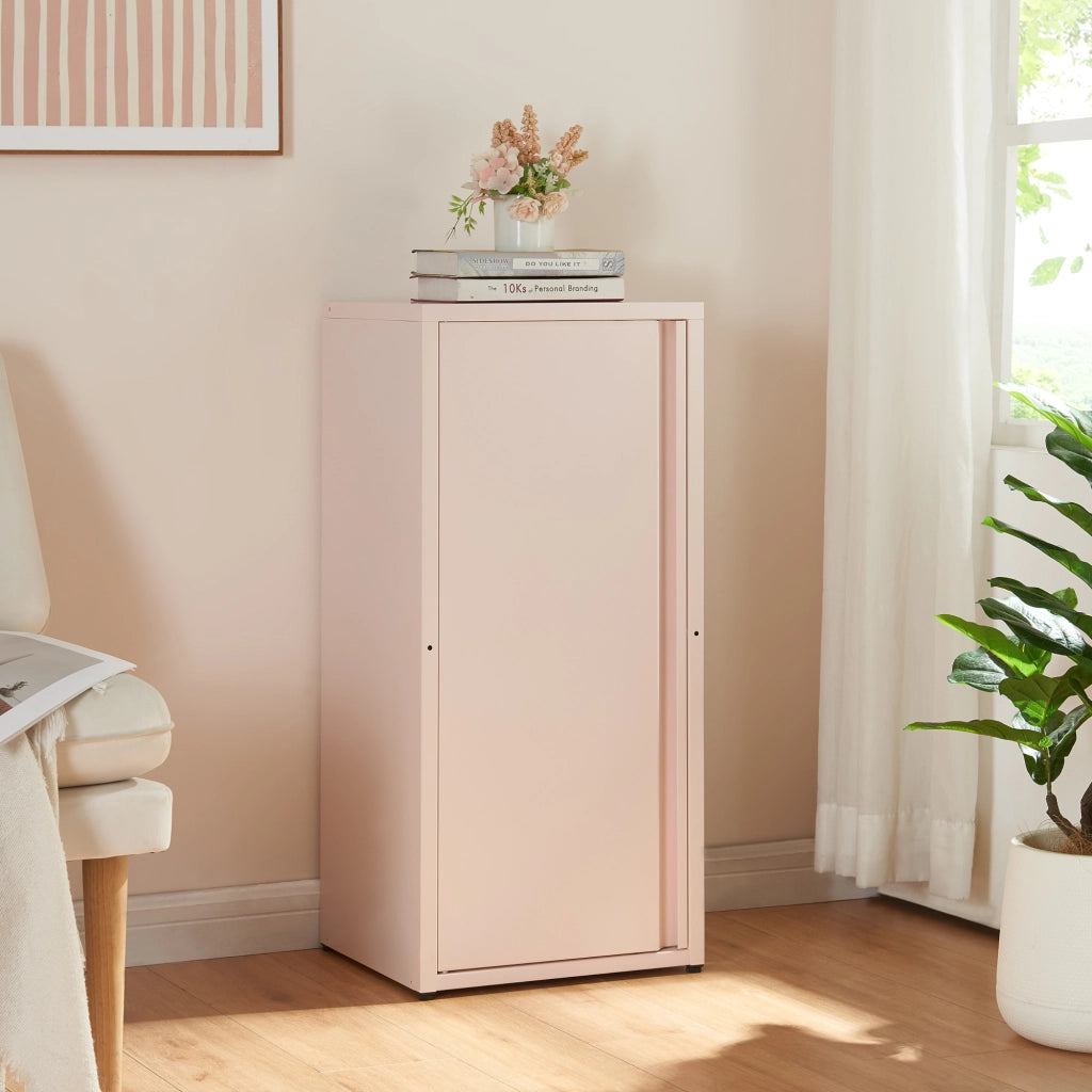 Armadio a Colonna Burlöv in Metallo Mobile per Archivio 88 x 40 x 35 cm Rosa [en.casa]
