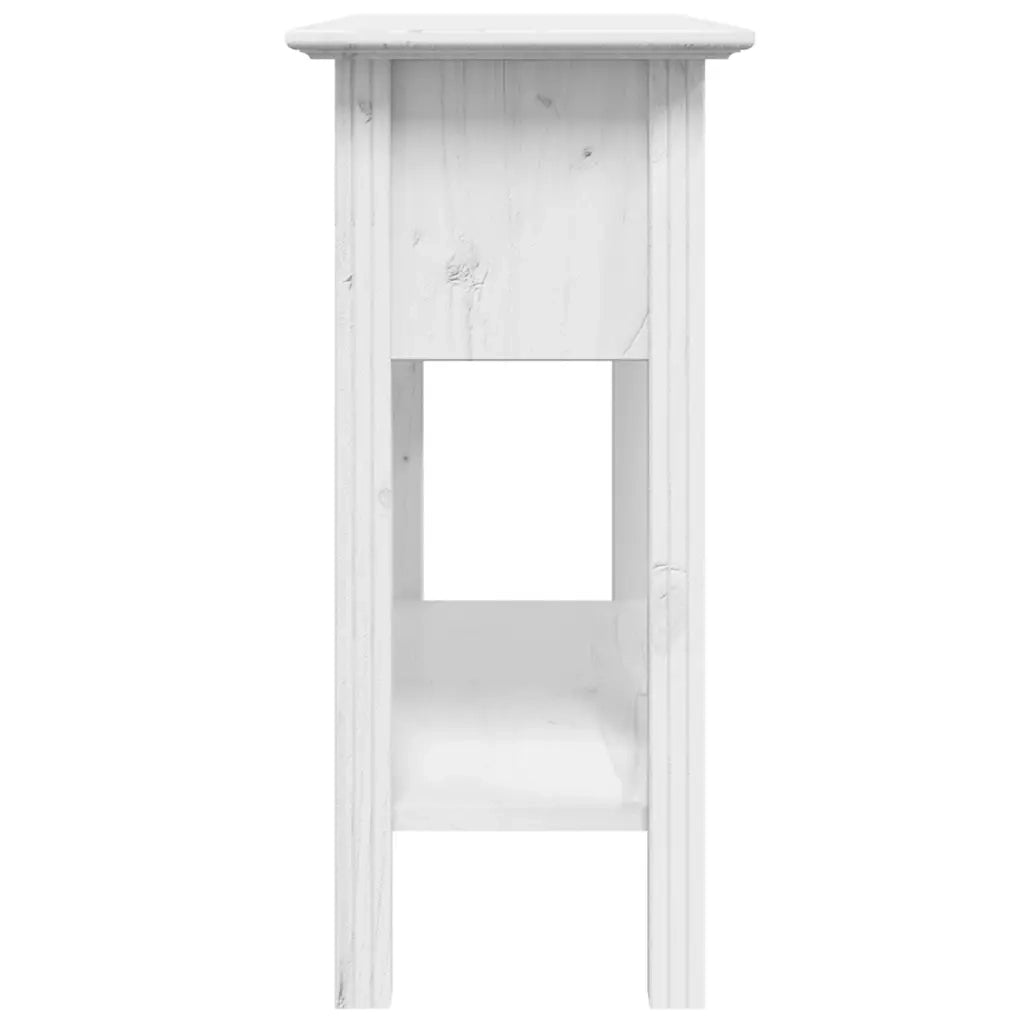 vidaXL Tavolo Consolle BODO 91x35x74 cm Legno Massello Pino Bianco
