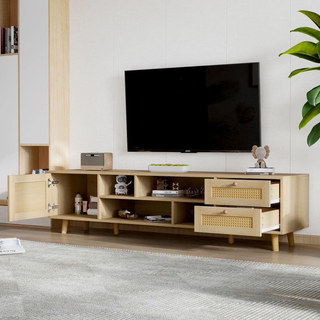 Cassettiera per TV in truciolare color rovere 160 cm