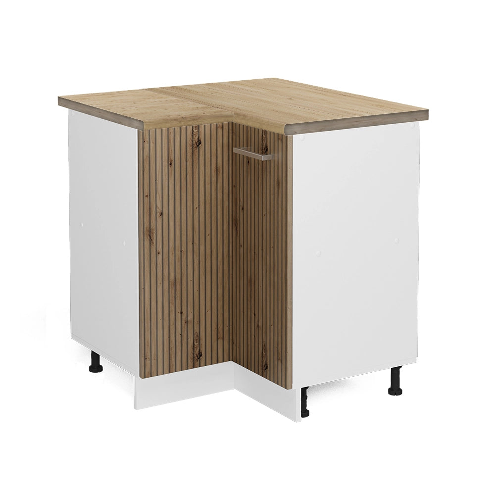 Mobile ad angolo cucina R-Line Rovere artigianale/Bianco 75.6 cm, PL Rovere Vicco