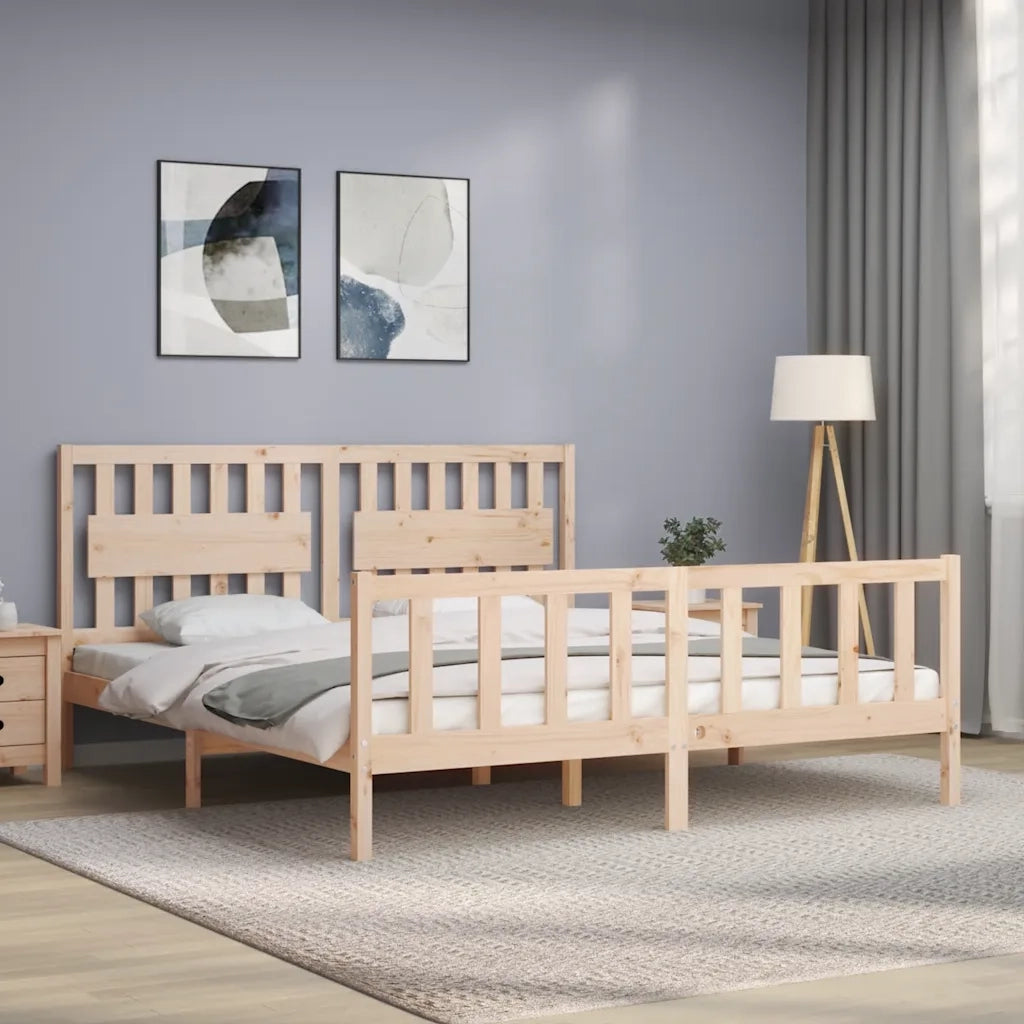 Giroletto con Testiera Super King Size in Legno Massello 3192441