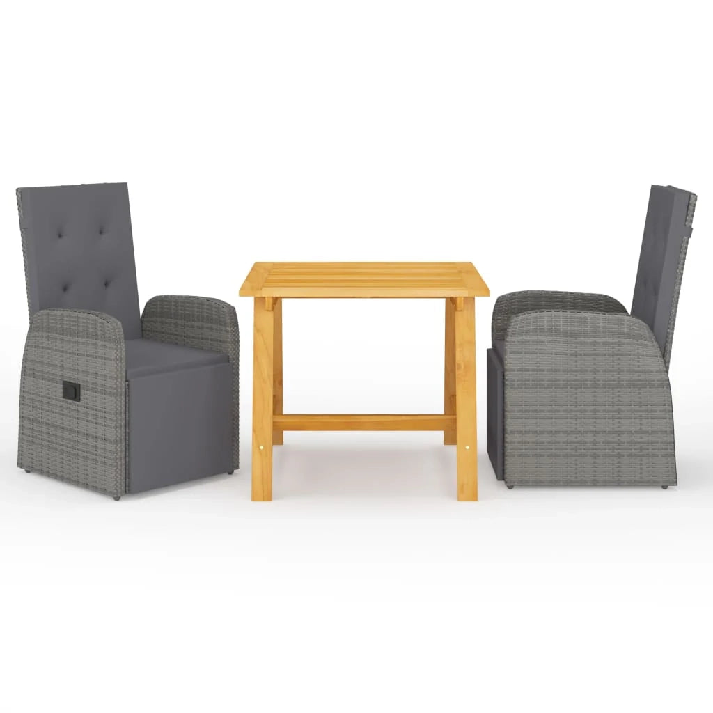 Set da pranzo da giardino per esterni 3 pezzi mobili grigi 02_0013617