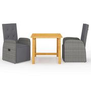 Set da pranzo da giardino per esterni 3 pezzi mobili grigi 02_0013617