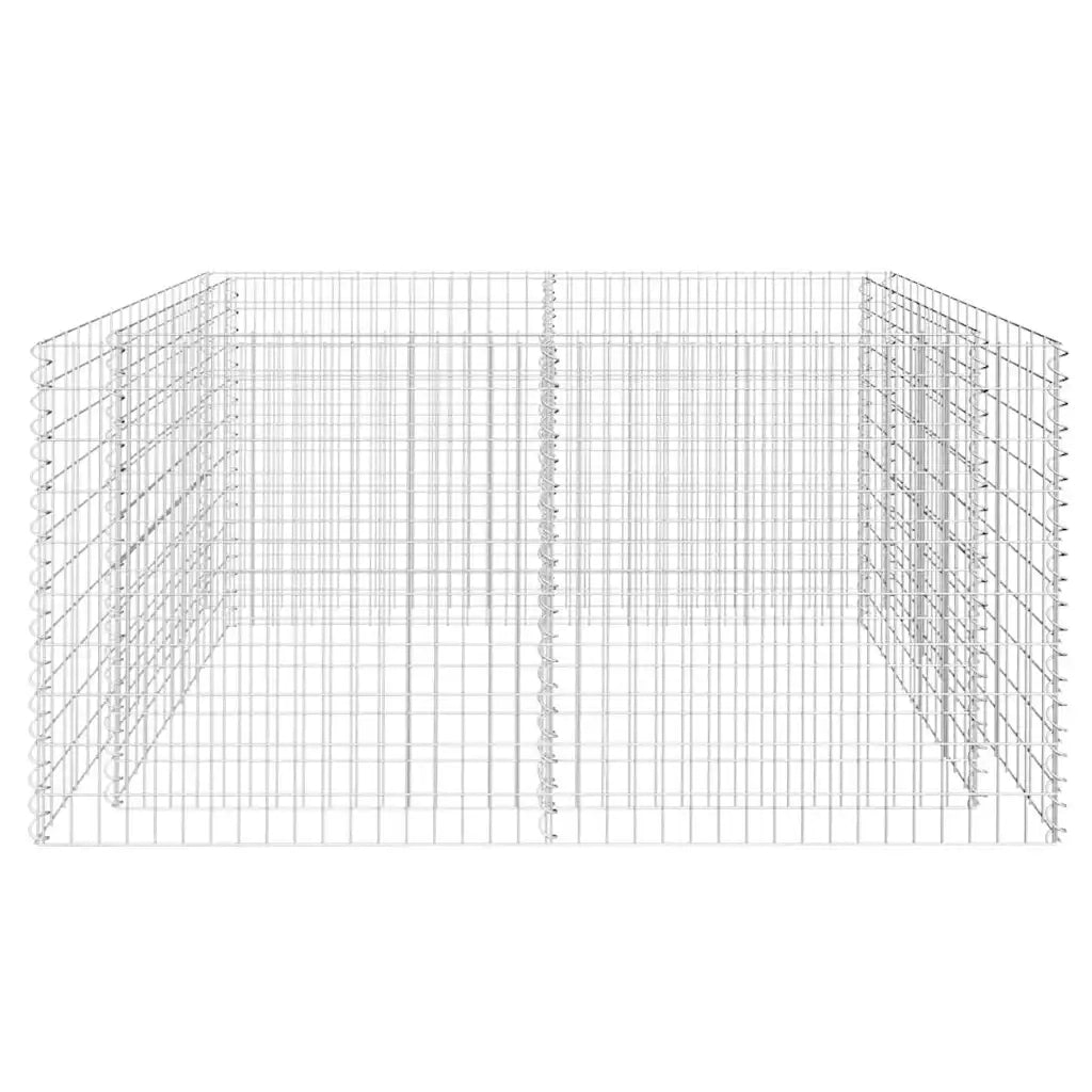 Gabbione Letto Rialzato Giardino Acciaio 180x90x100 cm Argento 142366