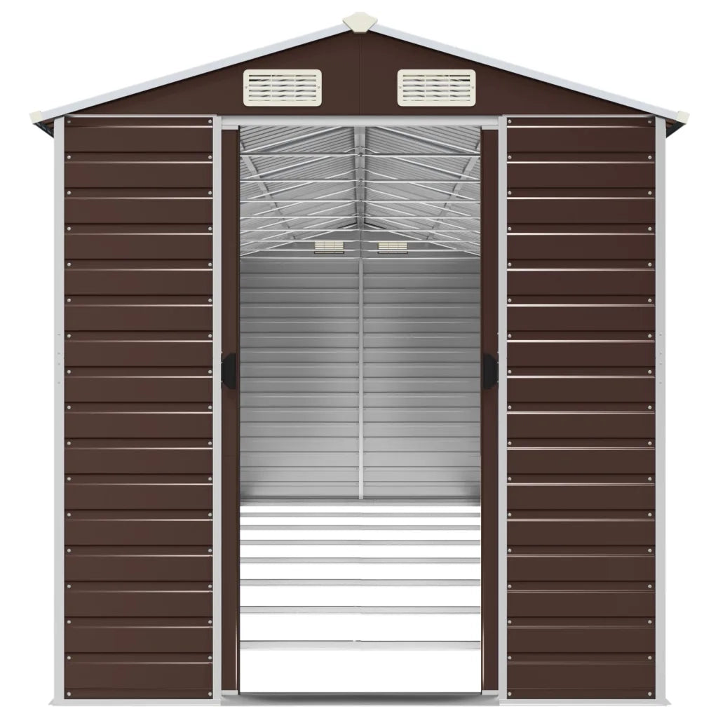 Capanno da Giardino Marrone 191x725x198 cm in Acciaio Zincato 3188271