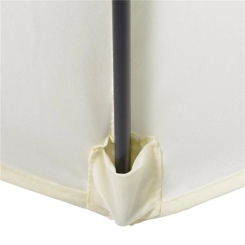 OMBRELLONE DA GIARDINO 2X2M ROTONDO CON PALO CENTRALE IN ALLUMINIO, BEIGE