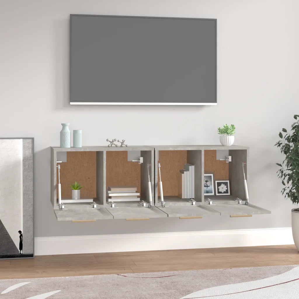 Mobili Parete 2 pz Grigio Cemento 60x36,5x35 cm in Multistrato 3115631