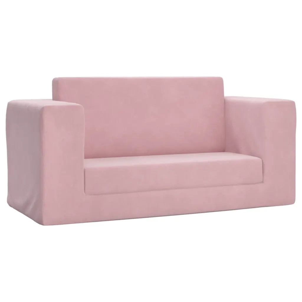 Divano Letto per Bambini a 2 Posti-Sofa Letto-Daybed-Divanetto Rosa in Morbido Peluche 810819