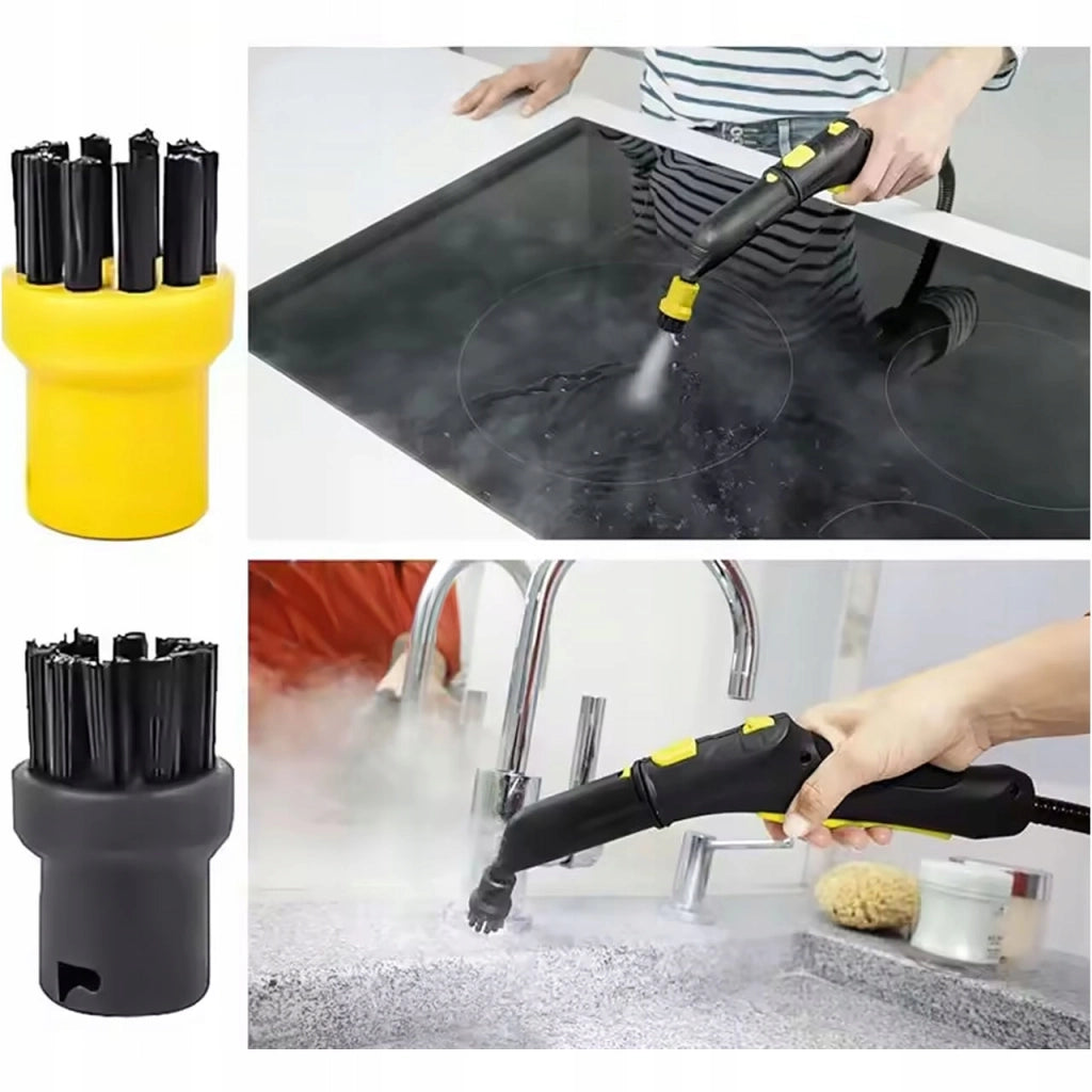 Set di Accessori per Pulizia a Vapore compatibile con Kärcher SC 1–6 – Ugello Puntuale, 4 Spazzole, Prolunga