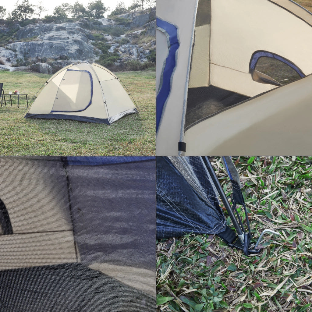 Tenda da Campeggio Bergeijk per 2-3 Persone 213 x 213 x 130 cm Blu pro.tec
