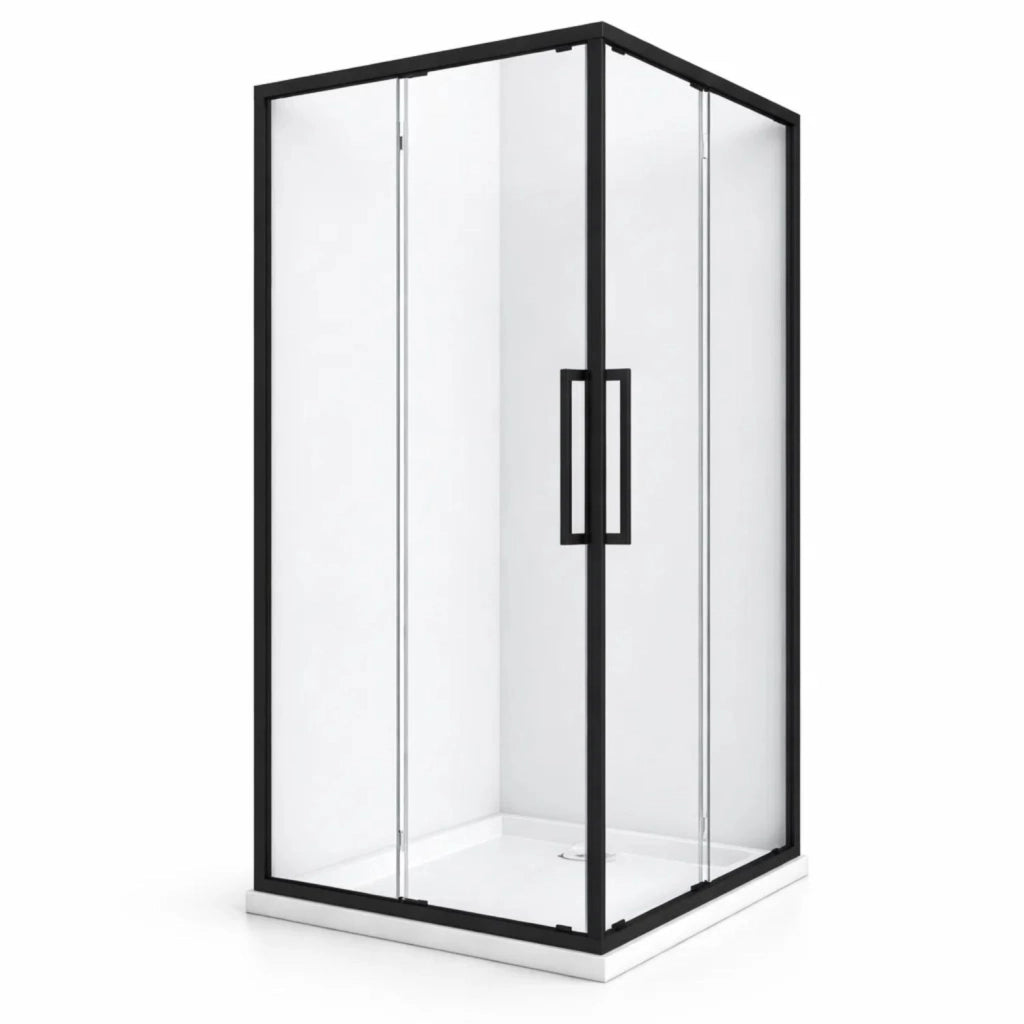 Cabina doccia angolare corner black cristallo 6 mm 100x140x195 cm