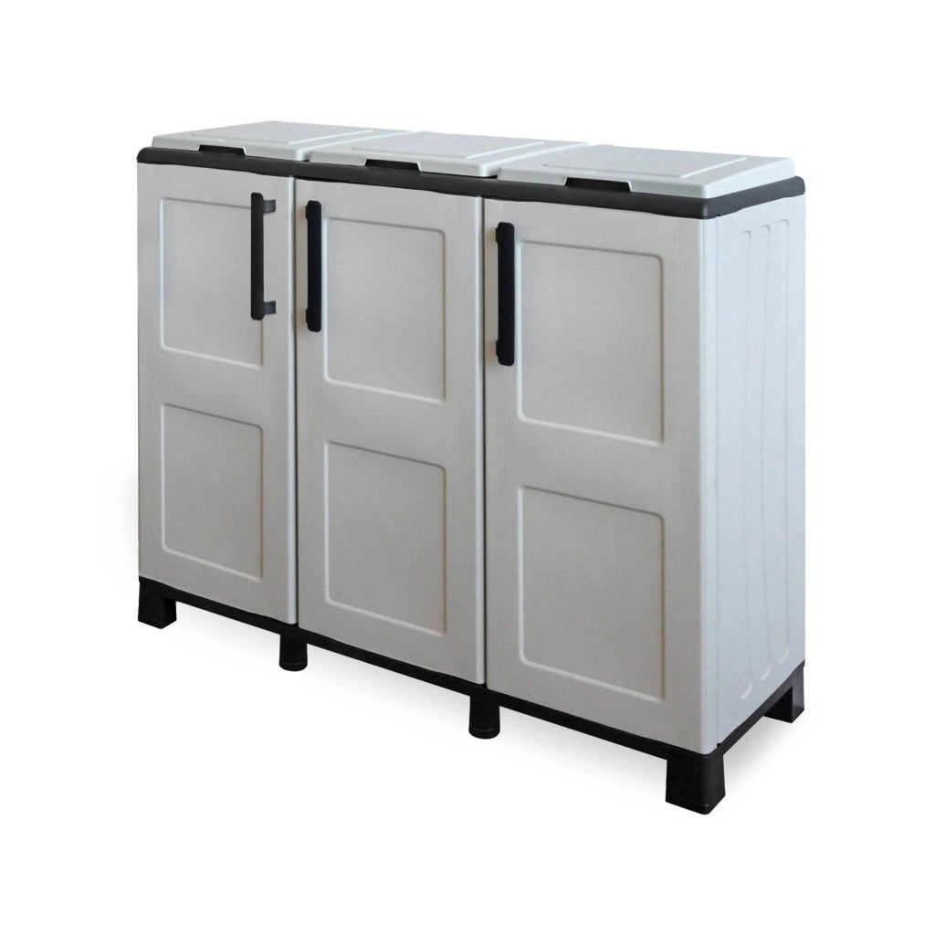 Contenitore per Rifiuti Anthea, Pattumiera Capacità 330 (110 per Sacco) Made in Italy, 102x37x90h cm Grigio Chiaro