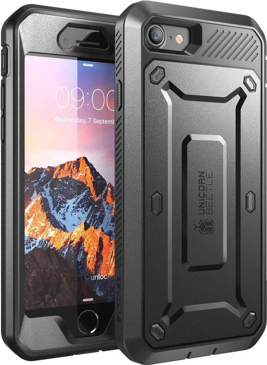 Hoes per iPhone SE 2020, 8 e 7 con Protezione Schermo - Nero