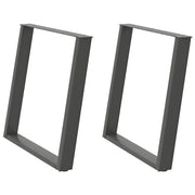 Set di 2 gambe per tavolo da pranzo a forma di U 70 x 72-73 cm con piedini regolabili design moderno in acciaio antracite 02_0057074