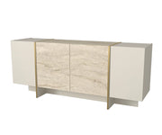Credenza in legno "Veyron" - 180 x 46 x 75 cm - Travertino, arenaria