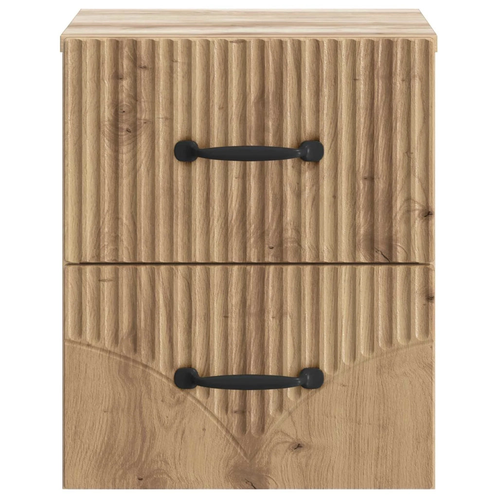 Mobiletto da notte a muro con cassetto 2 pcs Rovere Artigianale 898994