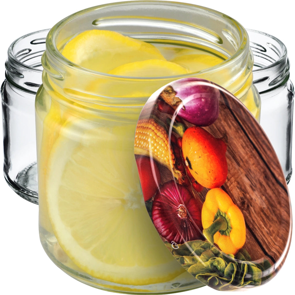 Barattoli per conserve KADAX Lerma 200ml 50 pezzi 66mm + coperchi "Pepper"