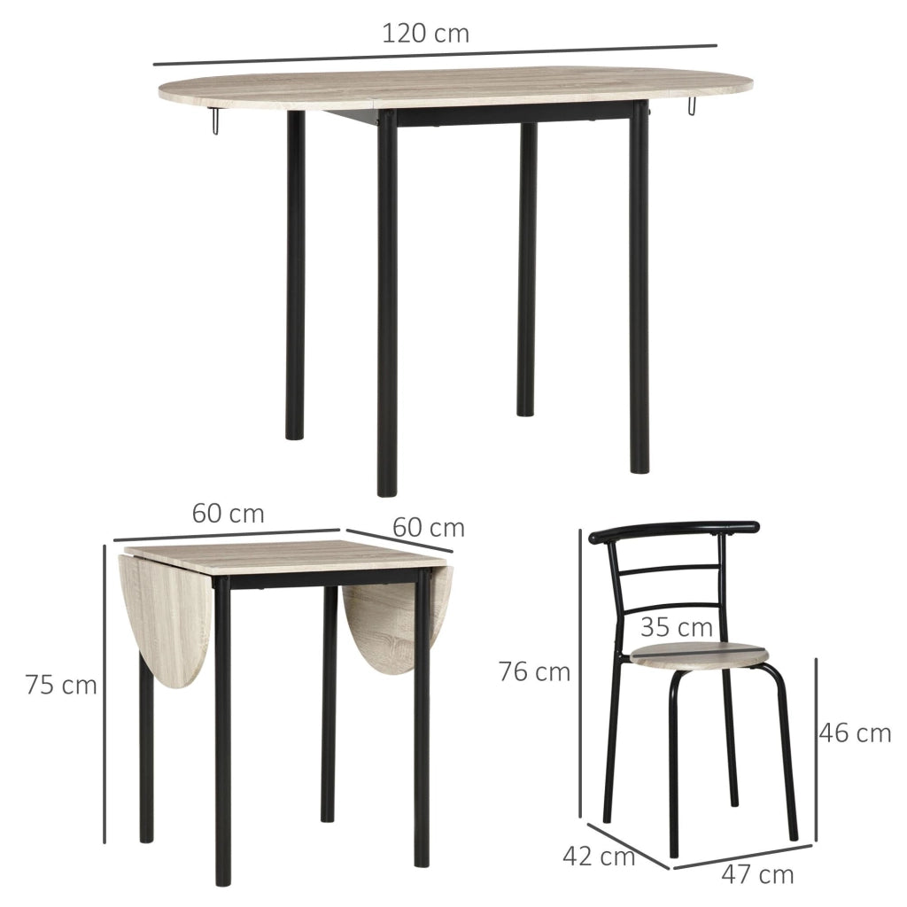 Set Tavolo e 2 Sdie da Giardino in MDF e Acciaio Nero