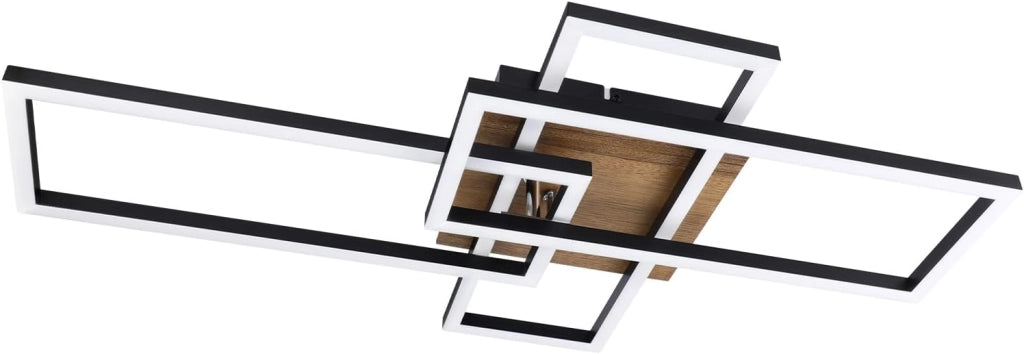 ZMH Lampada da soffitto LED nera a 3 luci 102 cm moderna dimmerabile per soggiorno e camera da letto