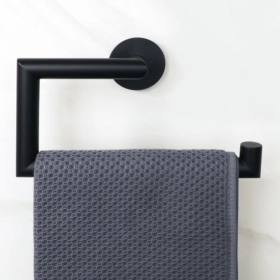 Tappo per carta igienica in acciaio inossidabile 304, 21 cm, con viti nascoste per installazione facile, per la stanza da bagno, nero