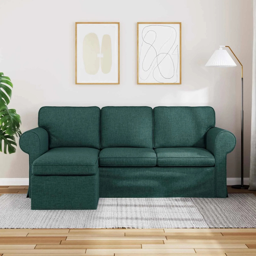 Divano Verde Scuro 215 x 138 x 80 cm Tessuto