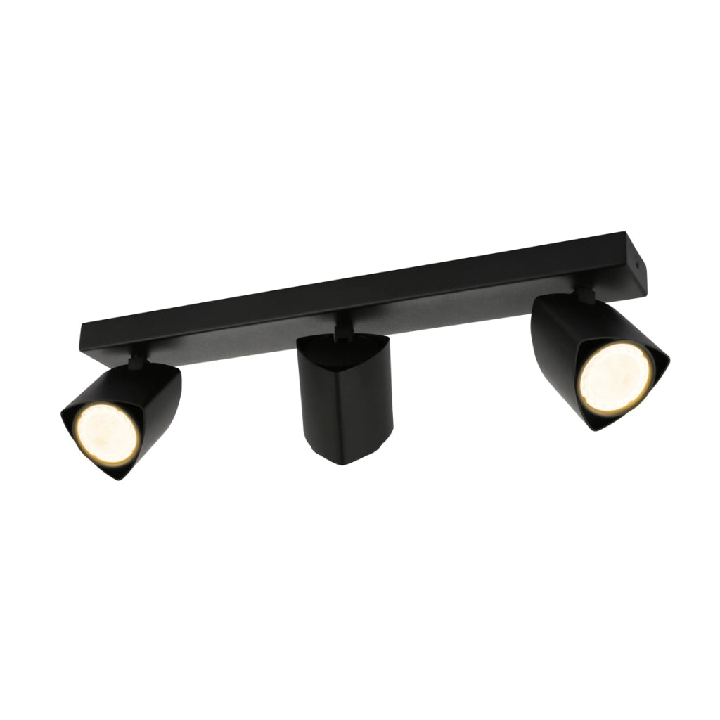 Faretto soffitto triplo nero orientabile 3xGU10 35W Italux
