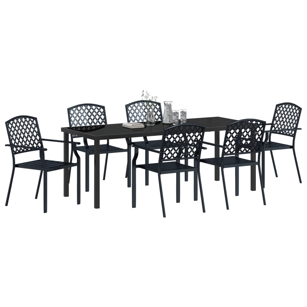 Set da Pranzo da Giardino 3 Pezzi Acciaio Antracite