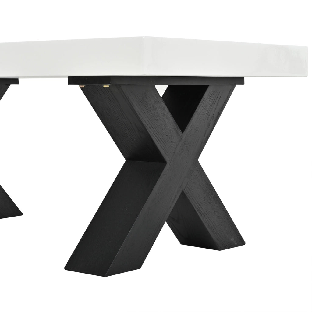 Tavolino da caffè moderno in MDF bianco e nero 100x50x40 cm