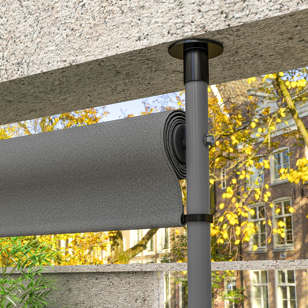 Tenda da sole verticale autoportante 150 x 220-310 cm con manovella, struttura in alluminio, grigio scuro