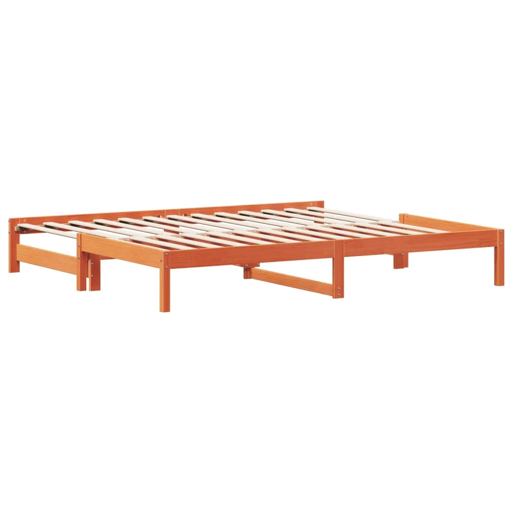Divano con Letto Estraibile-Sofa Letto-Daybed Marrone Cera 90x200cm Massello Pino 852803