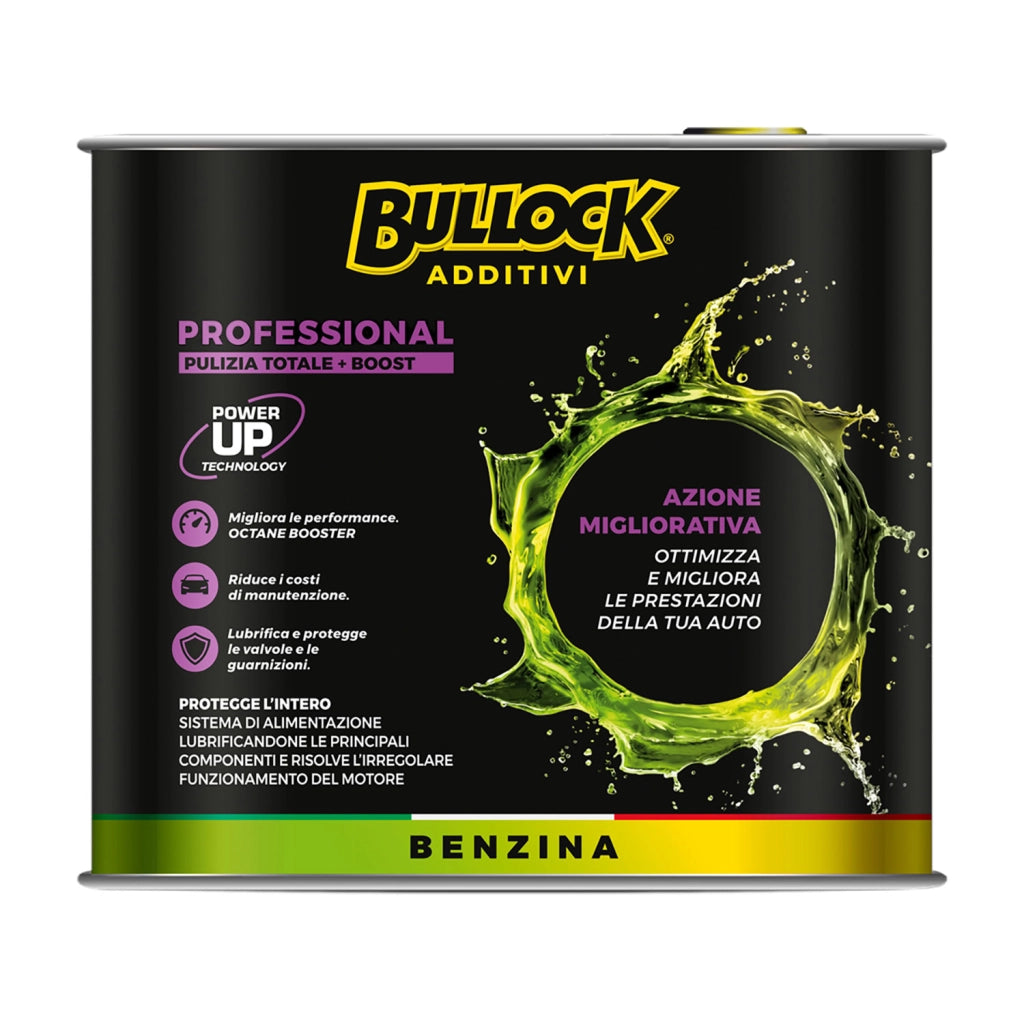 Professional Power Up, Booster Ottano e Friction Modifier, per Motori Benzina Catalizzati e Start&Stop, 500ml, Bullock