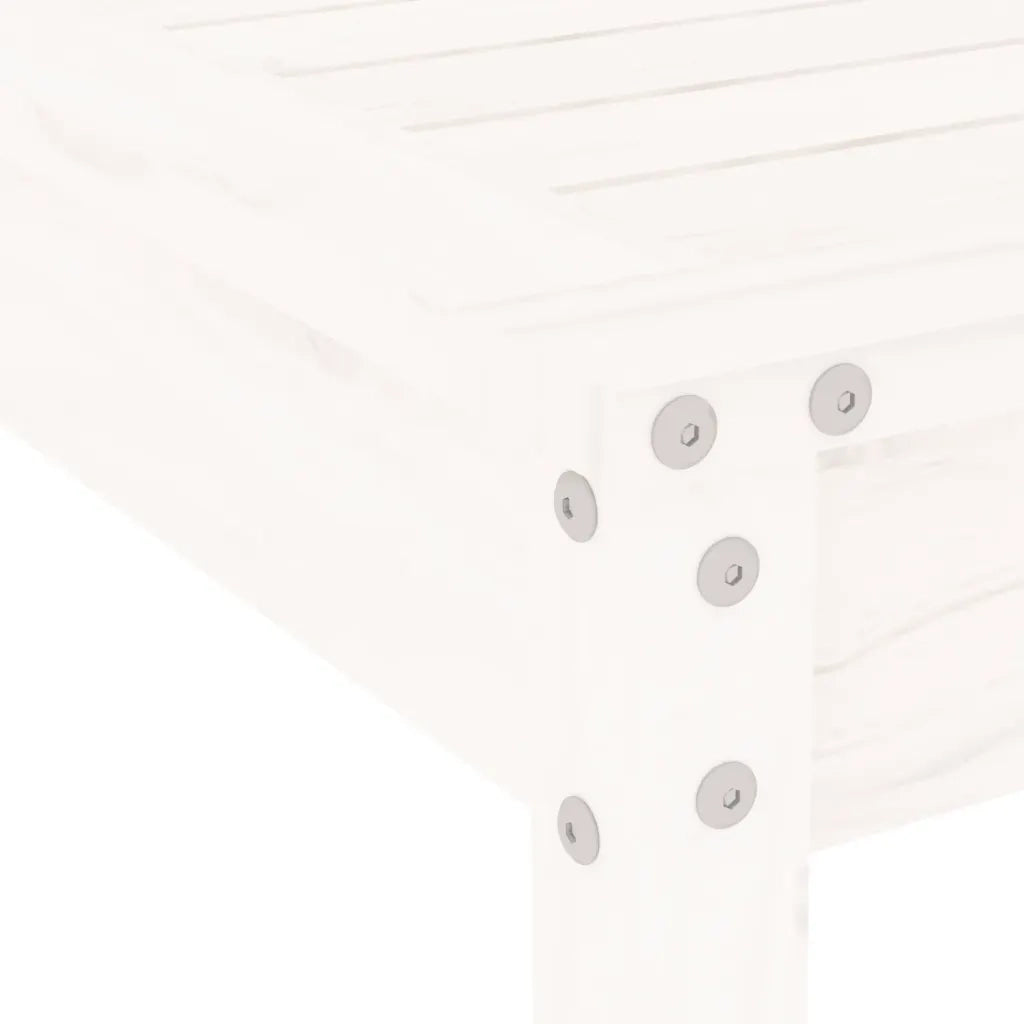 Set da Bistrot da Giardino 3pz | Set Salotto da Giardino Bianco in Legno Massello di Pino