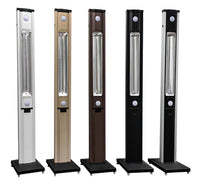 Stufa Elettrica ad infrarossi da Esterno 50x25x200 cm in Fibra di Carbonio con Luce Led Skyline Nero