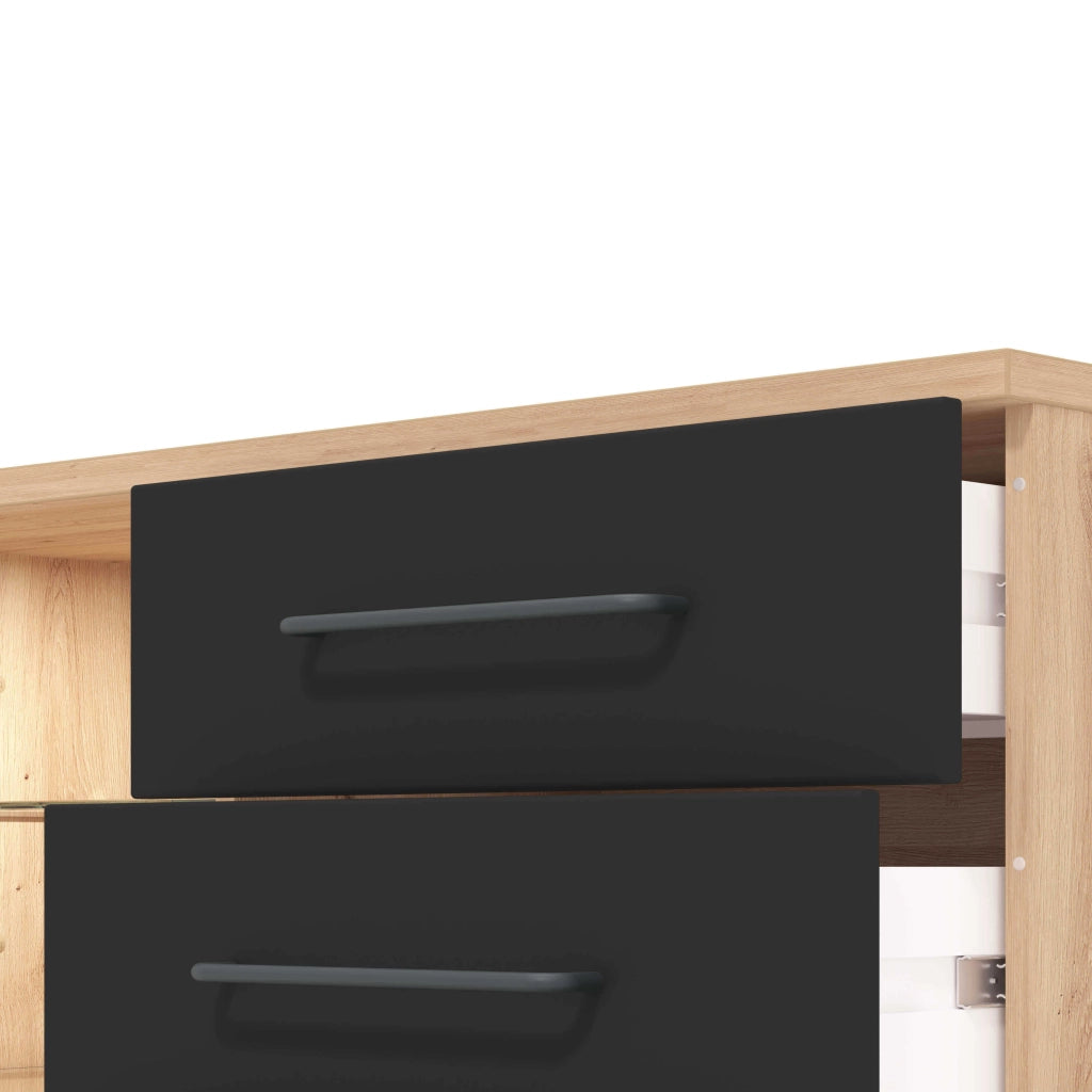 porta tv un anta tre cassetti moderno minimal in legno cm 161 5x40x65 h - ELLI