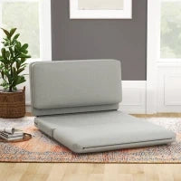 Pouf Relax 2-in-1 Pieghevole, Convetibile in Letto, Materasso per Ospiti, Larghezza 120 cm, Grigio Chiaro