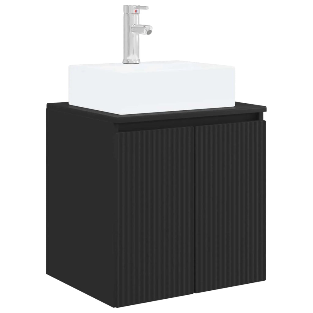 Mobile Lavabo da Parete Nero 49,5 x 41 x 62,5 cm