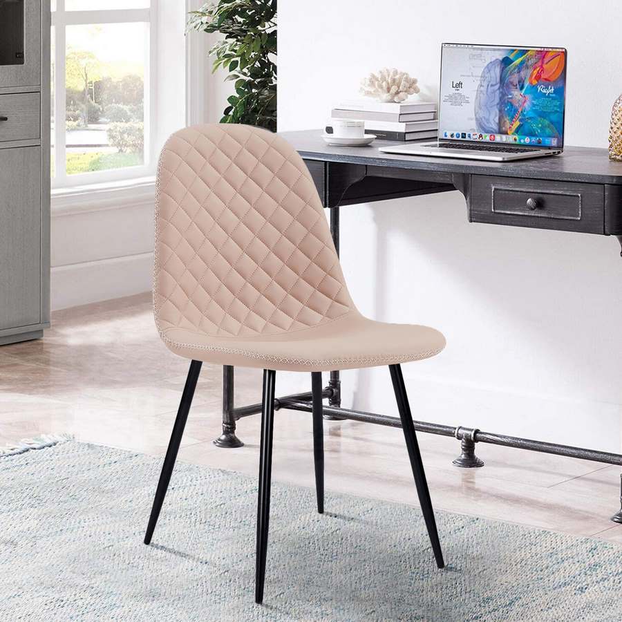 Set 4 Sedie 43x42x86 cm in Similpelle Bella Sabbia