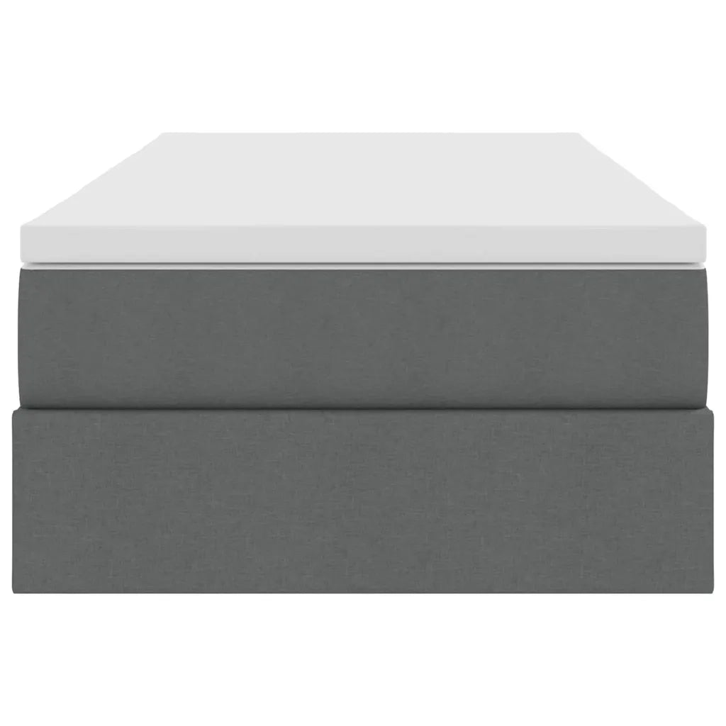 Letto con contenitore e materasso Grigio scuro 90 x 200 cm