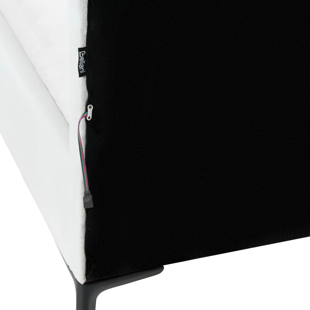 Letto singolo in velluto bianco con base a doghe 90 x 200 cm cameretta Camera Moderna Tradizionale