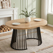 Tavolo allungabile, 100/138/176 x 100 cm, per 4-8 persone, colore naturale e nero