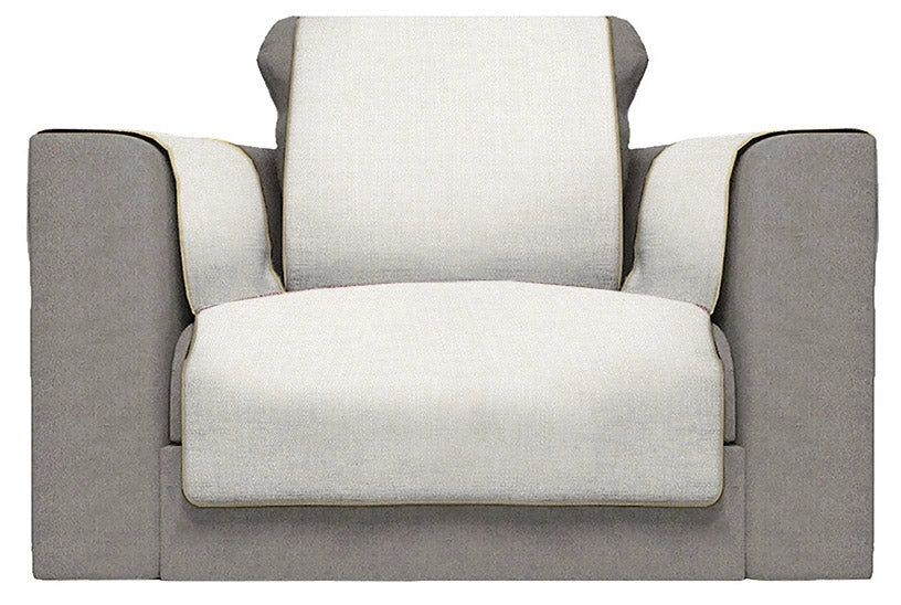 Copridivano con Copri Braccioli Seduta 60 cm in Poliestere Panna