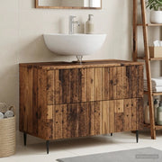 Armadio per Lavabo da Bagno ZWOLLE Legno antico 896363