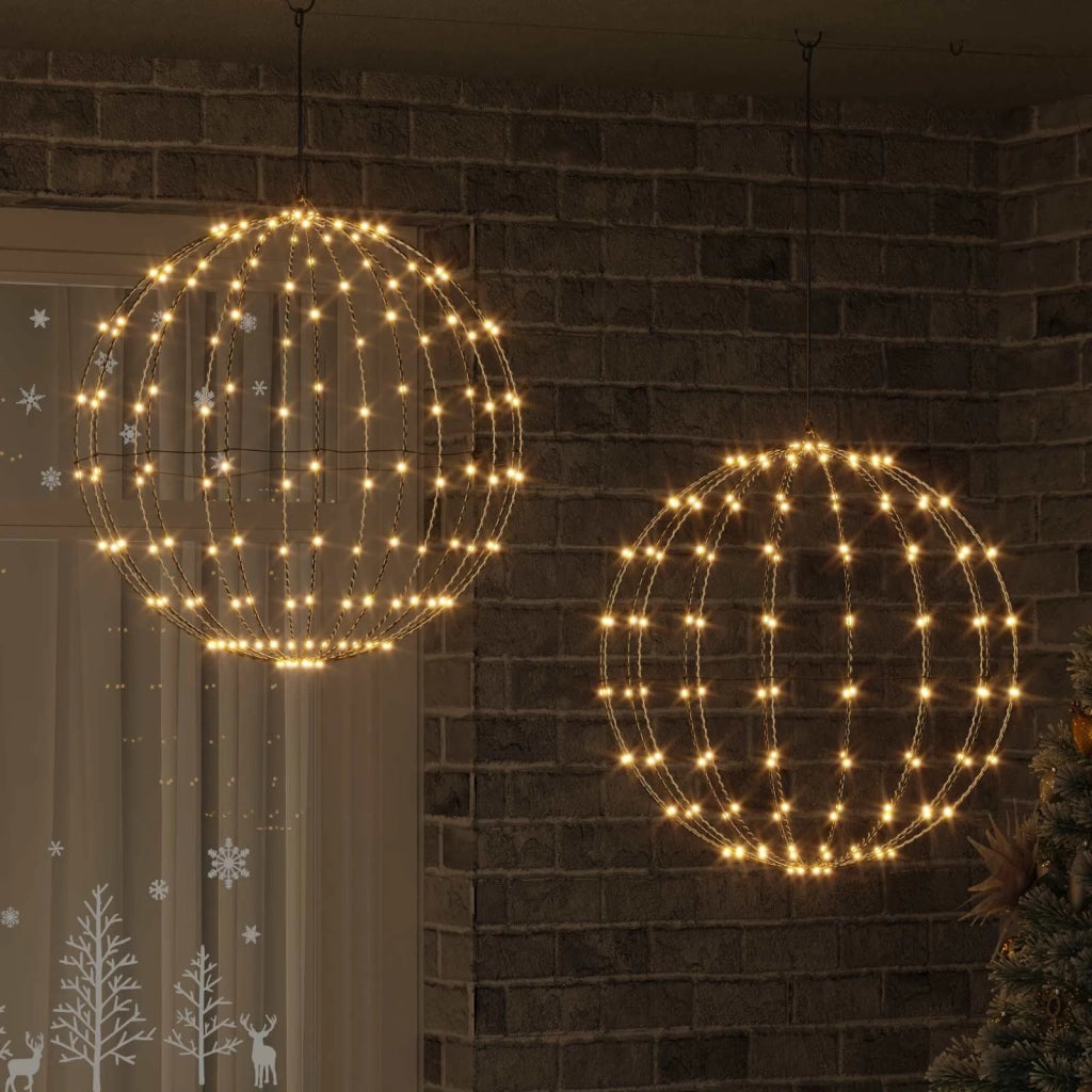 Palla 2 pz Bianco caldo 60 x 60 x 62 cm Metallo 384 LED 42019112