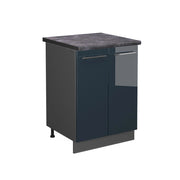 Vicco Mobiletto base cucina Blu scuro lucido 60 cm , PL Antracite