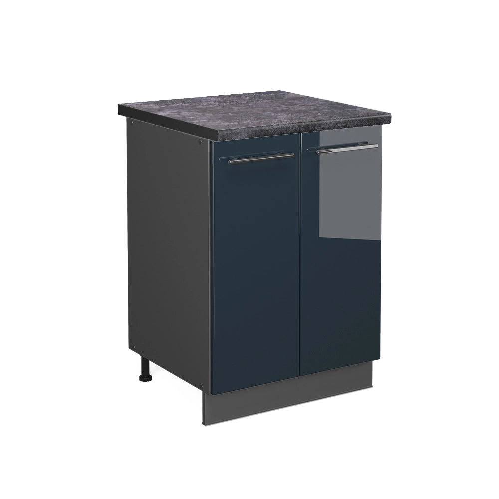 Vicco Mobiletto base cucina Blu scuro lucido 60 cm , PL Antracite
